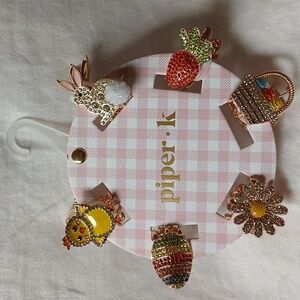 Piper K Easter Hair Claw Metal Clips set of 6 New